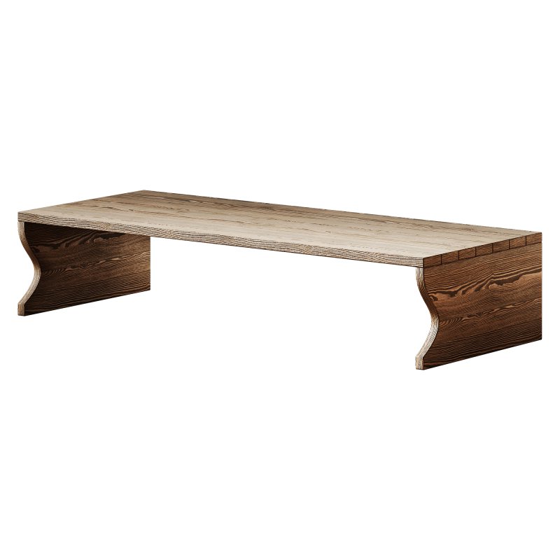 Wood Bench Rustic Look - Image 4