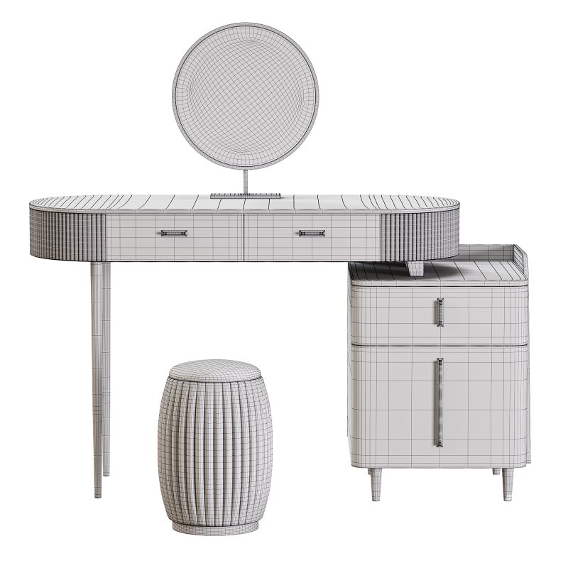 Meja Rias Mewah Artic Cermin Led Warna Duco - Image 2