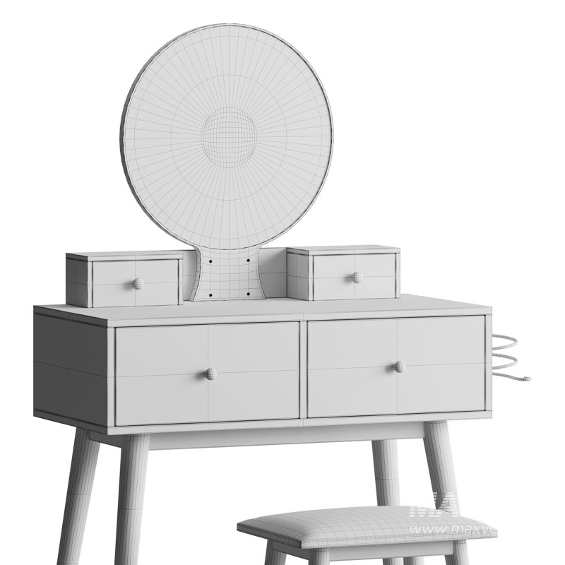 Ensemble coiffeuse avec tabouret et miroir Kyla - Image 13