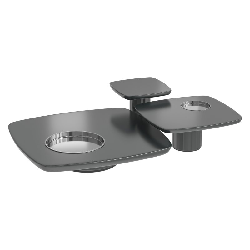 Modern Living Room Black and Gold Oversized Wooden Coffee Table Set of 3 for Home - Image 6