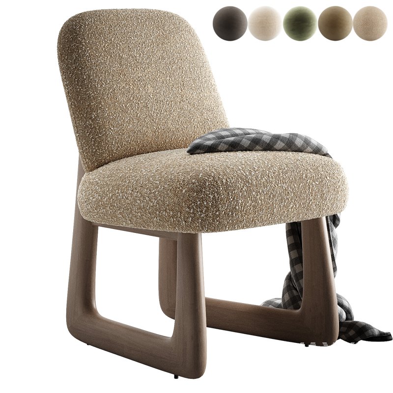 Pula Warm White Boucle Dining Chair - Image 2