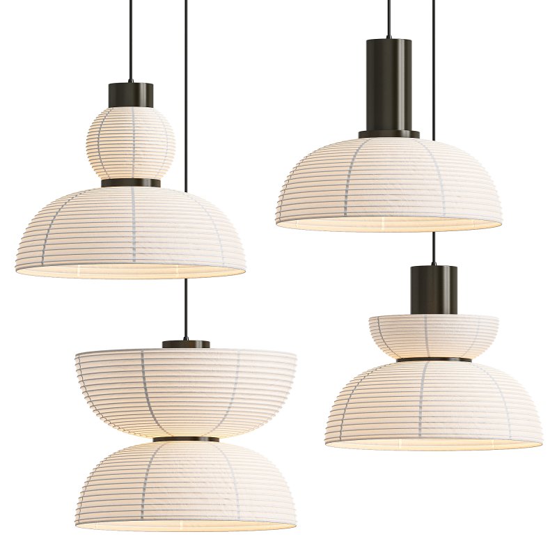 Japanese Silk Pendant Lamp - Image 1