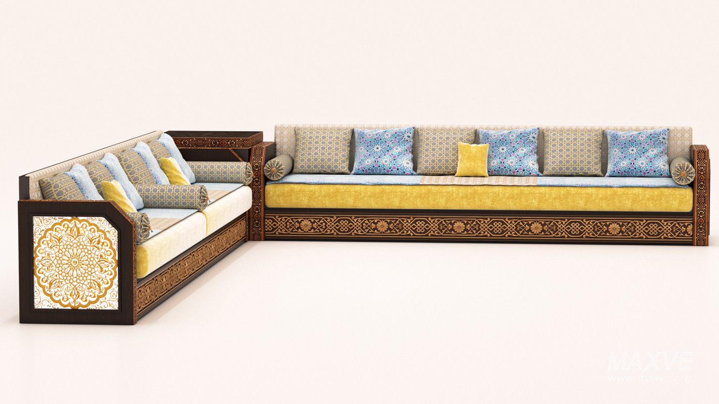 Moroccan sofa 3D model - Image 2