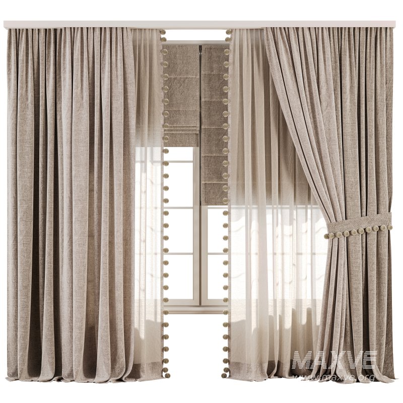 Curtain Set With Linen And Sheer Layer 68 - Image 4