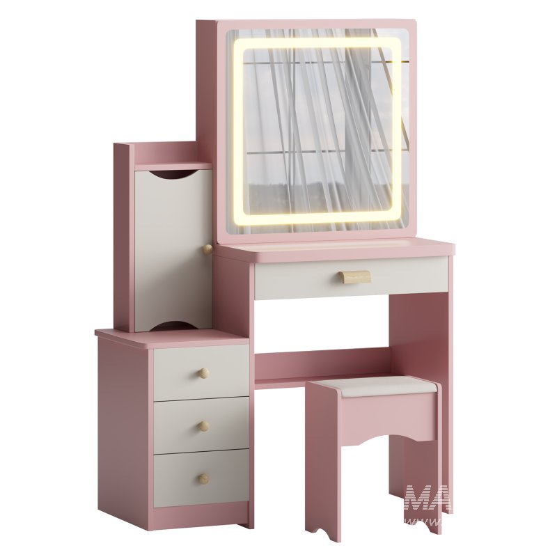 Ensemble coiffeuse et tabouret Vinush - Image 1