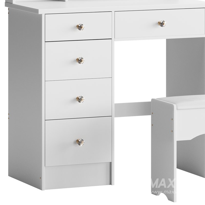 Ensemble coiffeuse avec tabouret et miroir Willodine - Image 11