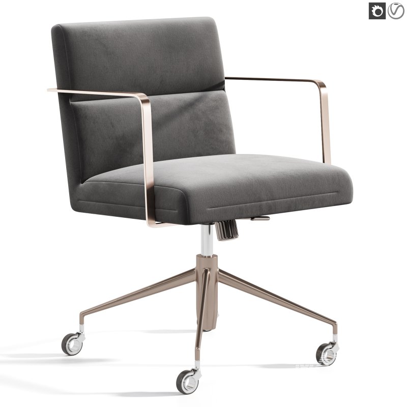 Etana Black Leather Office Chair - Image 2