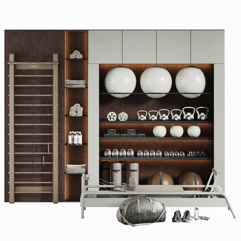 A Rack with gym equipment 01 - Image 5