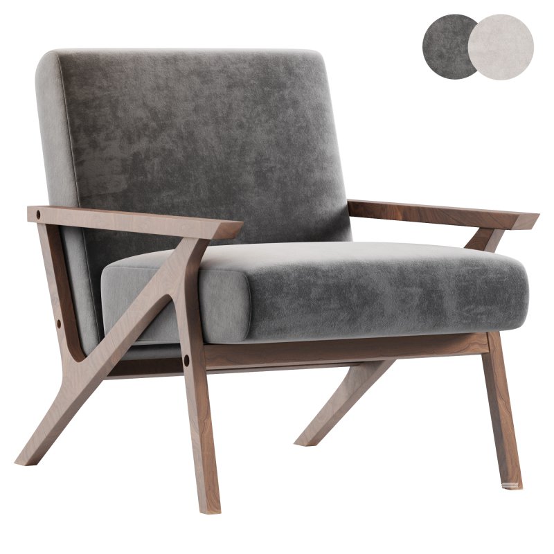 Modrest Candea Mid Century Walnut armchair - Image 2