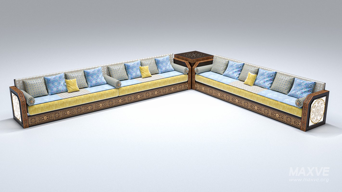 Moroccan sofa 3D model - Image 5