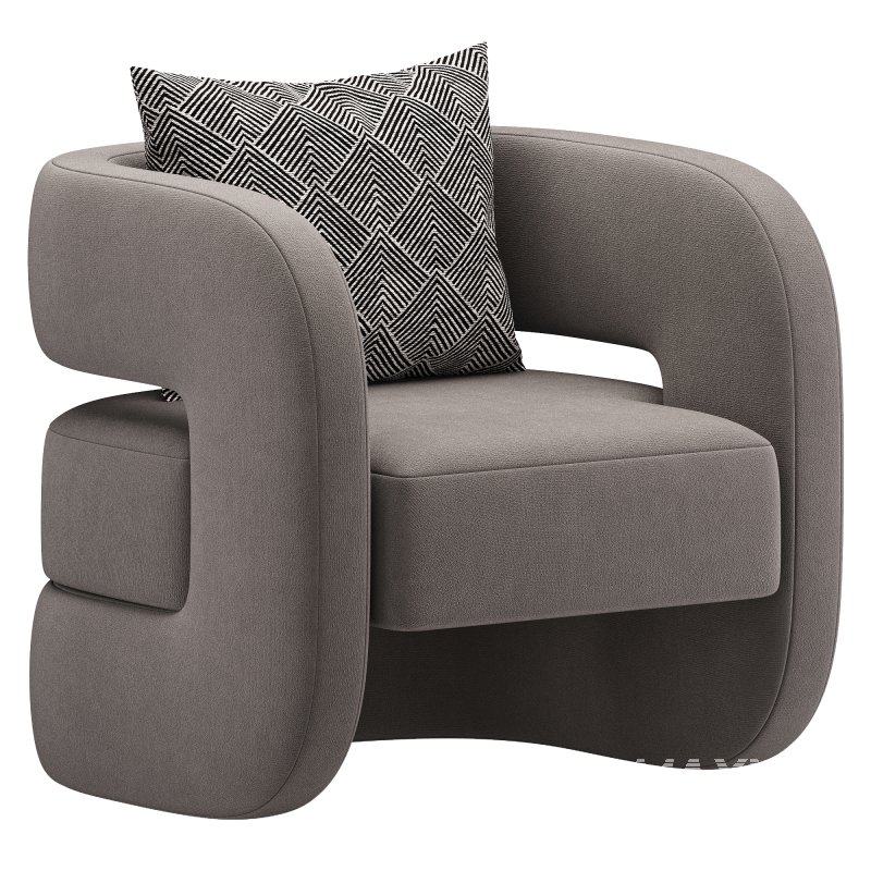 Unique Design Fabric Accent Chair - Image 2