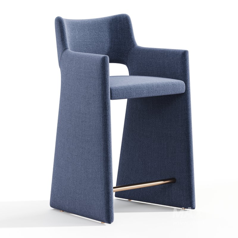 Foley Olive Green Velvet Counter Stool - Image 4