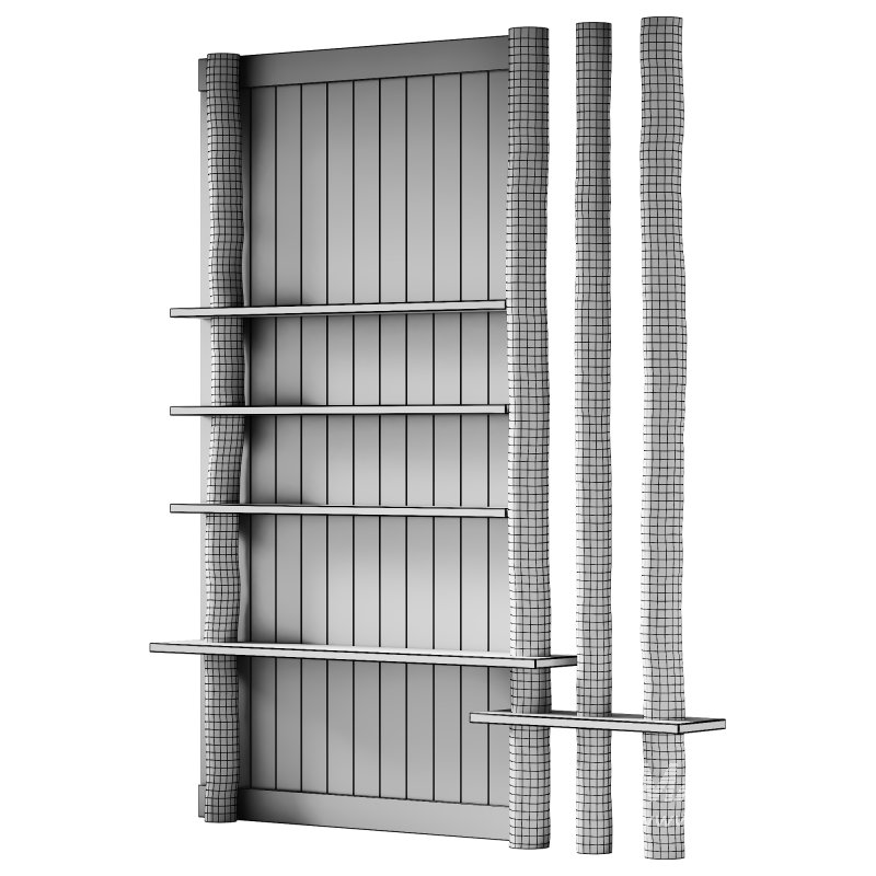 Shelves with partition made of birch - Image 4