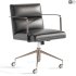 Etana Black Leather Office Chair - Thumbnail 3