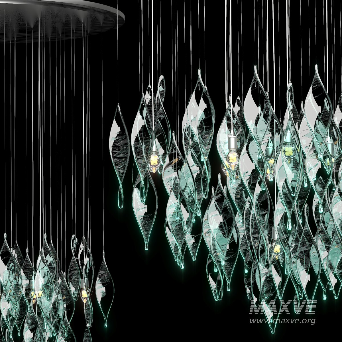 GG Bract Glass Chandelier