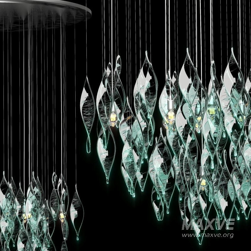 GG Bract Glass Chandelier - Image 1