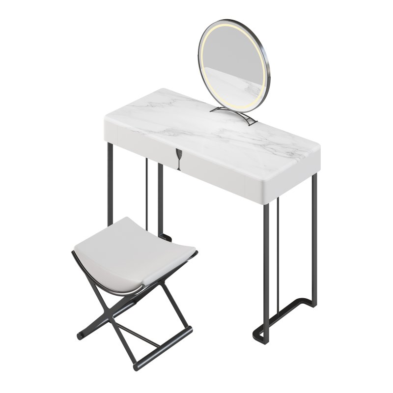 Ensemble de coiffeuse 39,37 bois massif minimaliste - Image 10