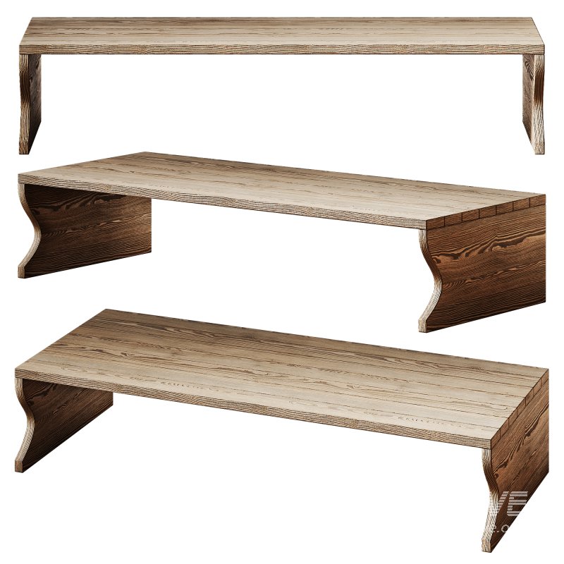 Wood Bench Rustic Look - Image 1