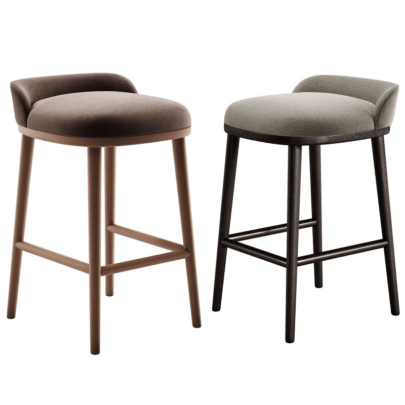 CAINE barstool Dark Brown Loom Beige - Image 4