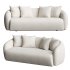 Bindiya Modern Japandi Style Boucle Fabric Sofa - Thumbnail 3