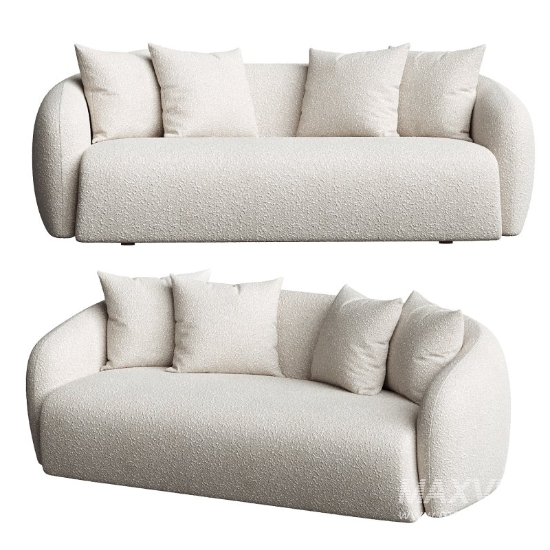 Bindiya Modern Japandi Style Boucle Fabric Sofa - Image 3