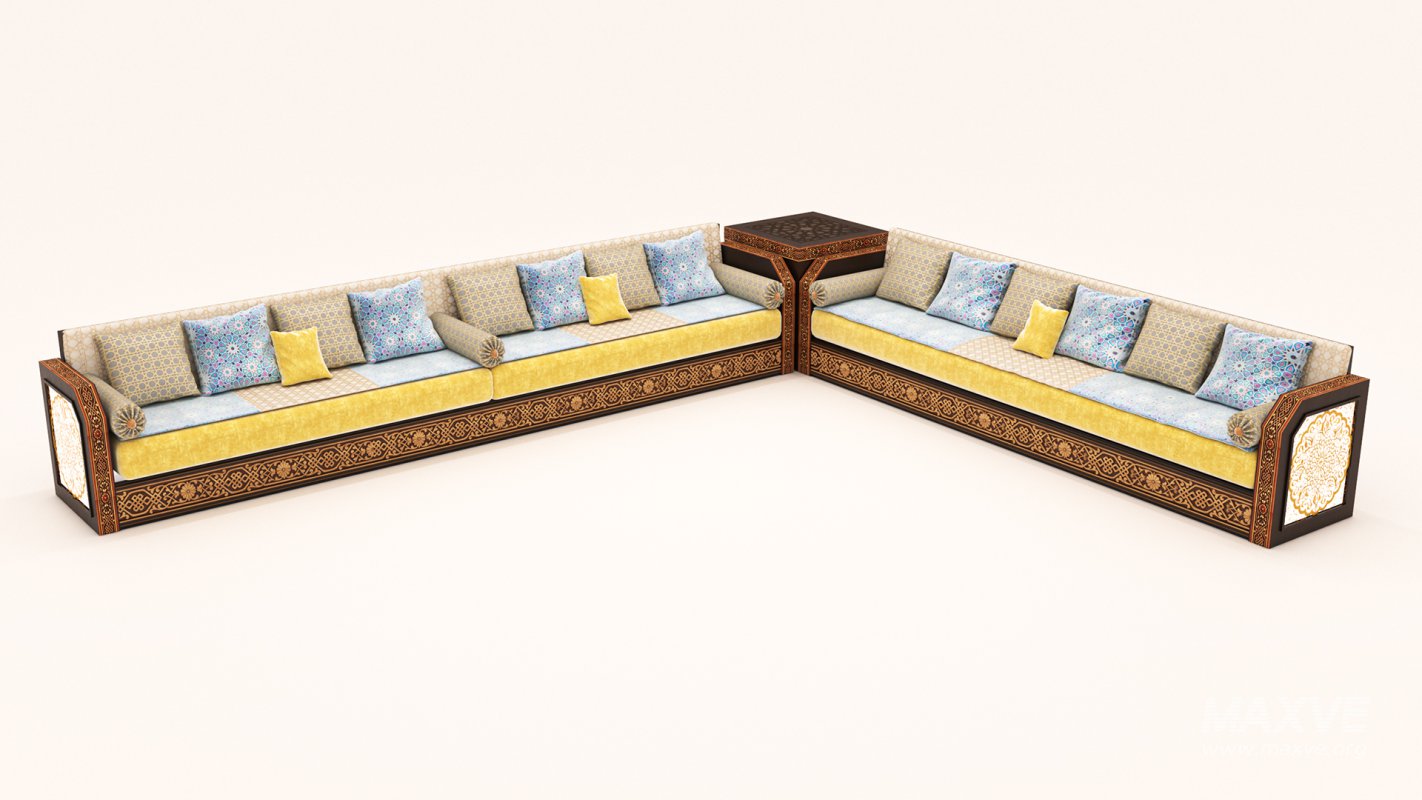 Moroccan sofa 3D model - Image 1