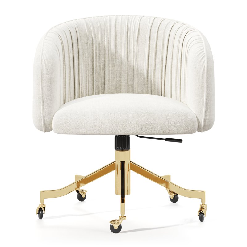 Saroy Ivory Upholstered Office Chair - Image 8