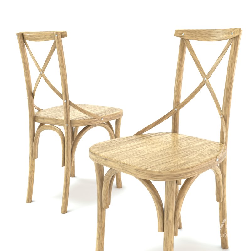 ODGER Table and 6 Teak Cross Back Dining Chair - Image 1