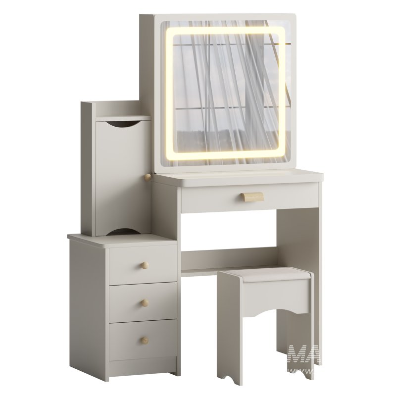 Ensemble coiffeuse et tabouret Vinush - Image 2