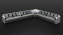 Moroccan sofa 3D model - Thumbnail 6