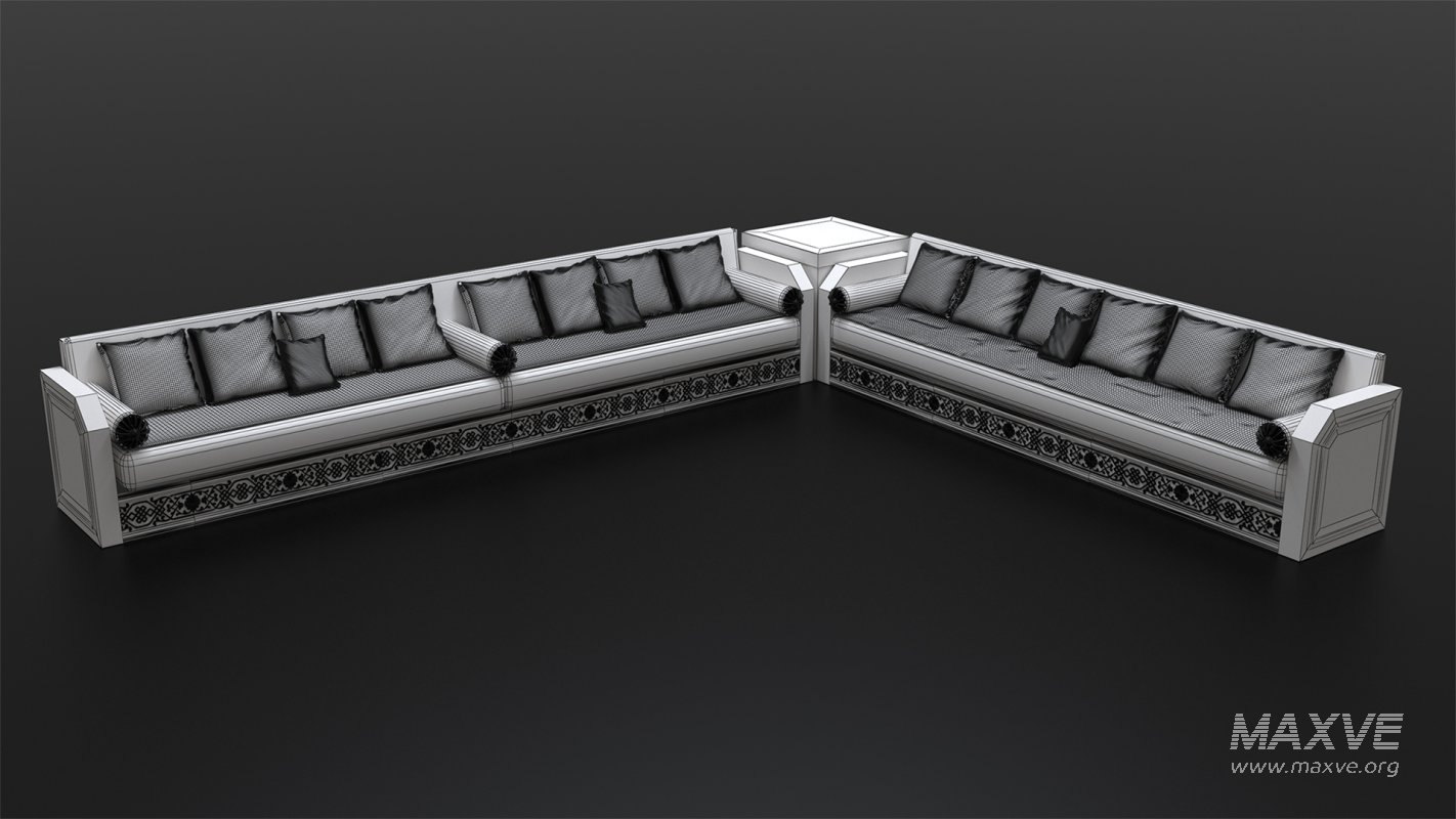 Moroccan sofa 3D model - Image 6
