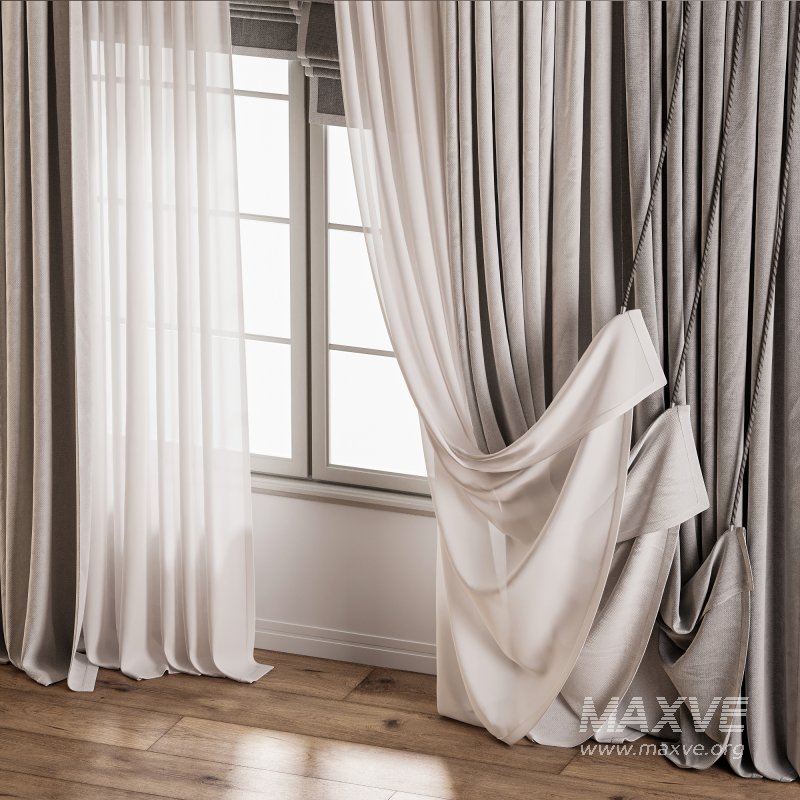 Curtain set with sheer and pleated drapes 67 - Image 2