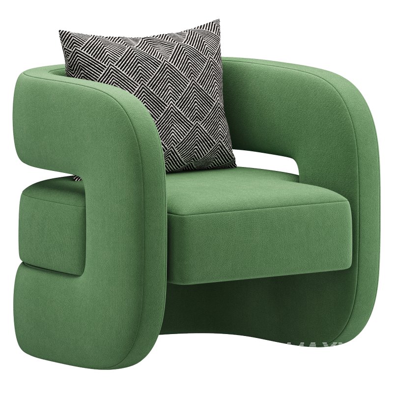 Unique Design Fabric Accent Chair - Image 4