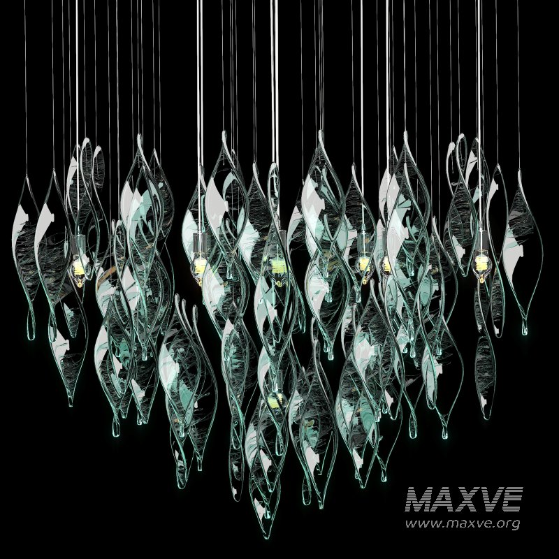 GG Bract Glass Chandelier - Image 3