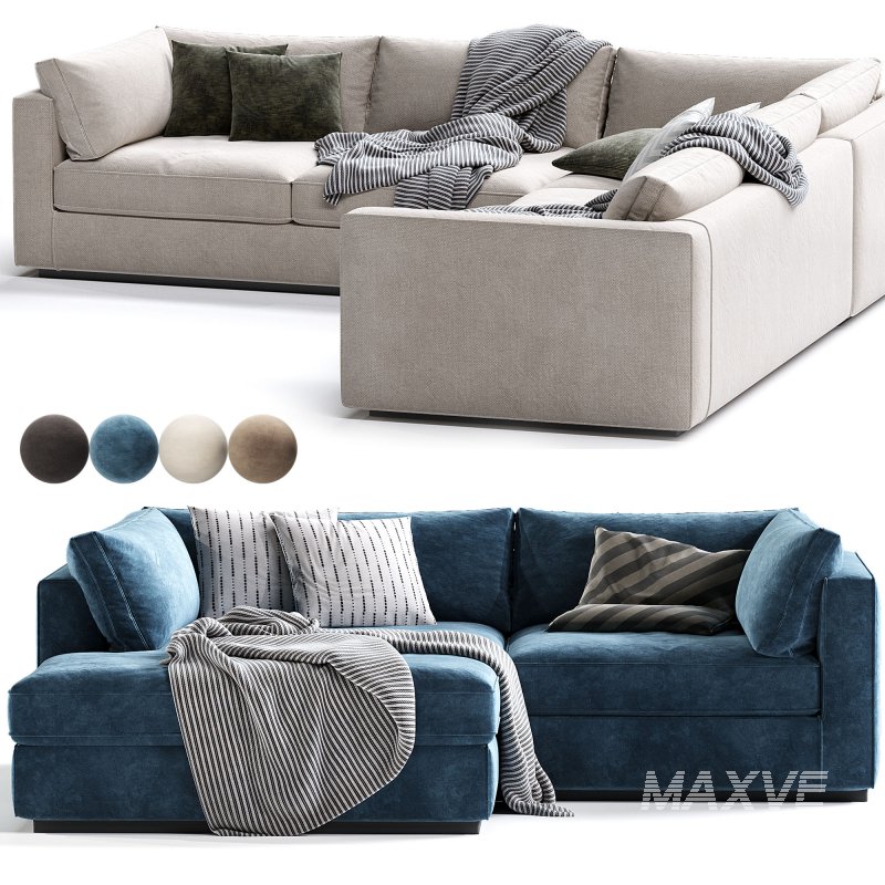 Oceanside Deep 2 Piece Left Arm Bumper Sectional Sofa - Image 4