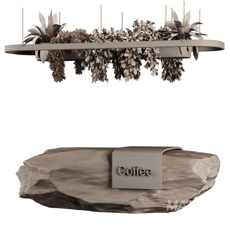 Reception Desk With Hanging Plants set12 - Image 3