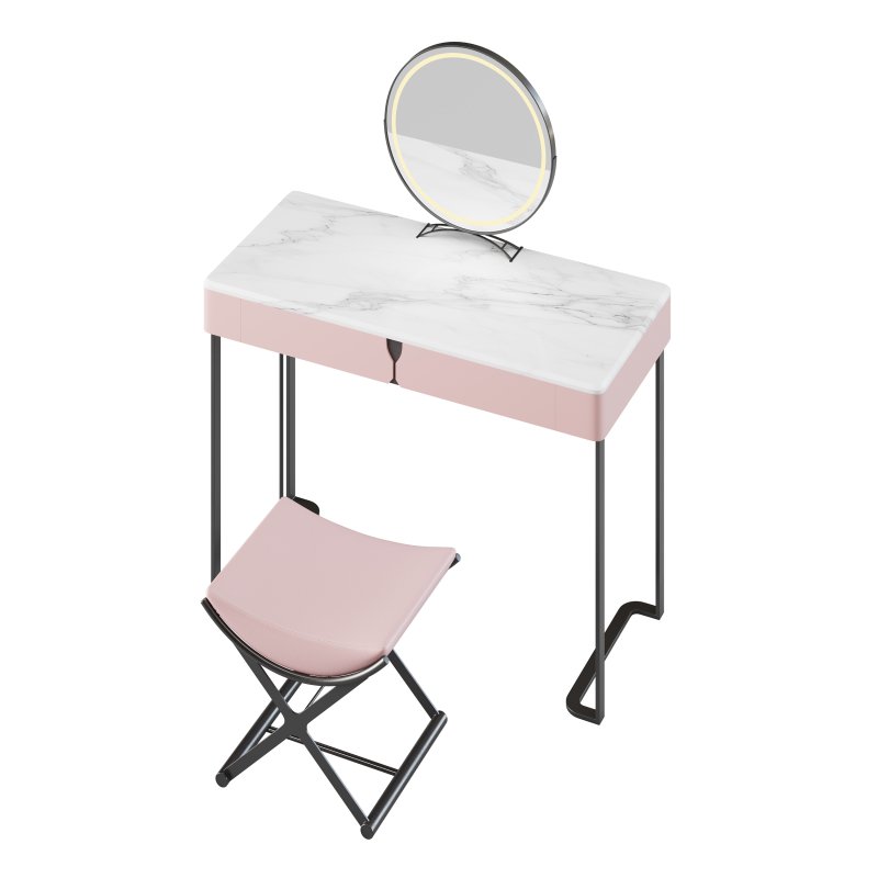 Ensemble de coiffeuse 39,37 bois massif minimaliste - Image 9