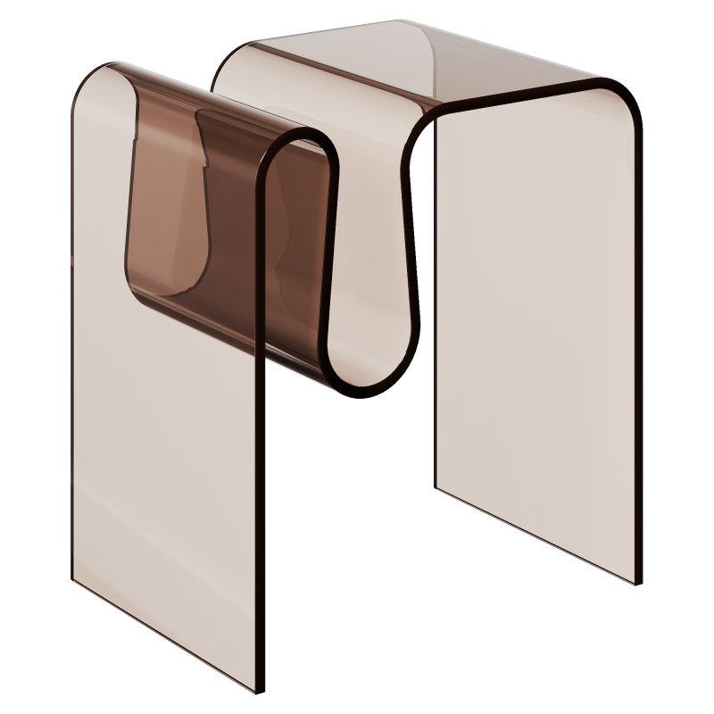 Acrylic Curvy Side Table Coffee Table - Image 3