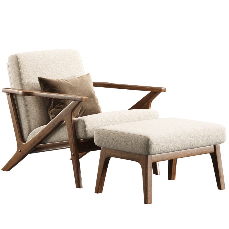 Andrea Accent Chair and Ottoman Set - Image 3