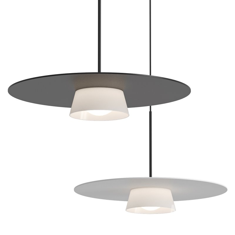 Thin Round Metal Plate Pendant Light - Image 1