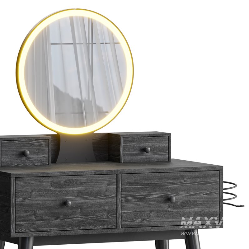 Ensemble coiffeuse avec tabouret et miroir Kyla - Image 12