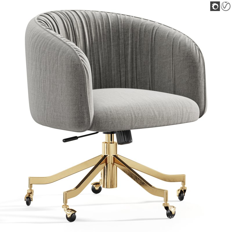 Saroy Ivory Upholstered Office Chair - Image 6