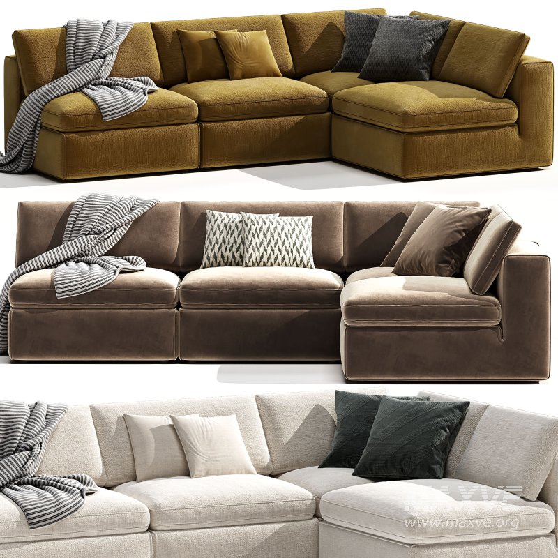 Movie Night 4 Piece Modular Sectional Open - Image 4