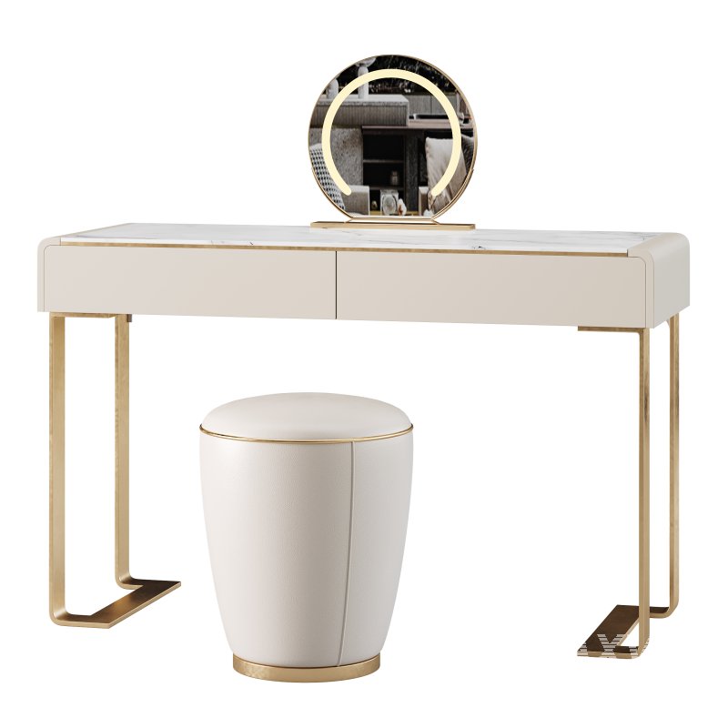 Beige and Gold solid wood Vanity set - Image 5