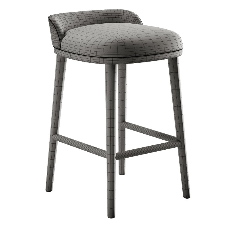 CAINE barstool Dark Brown Loom Beige - Image 6