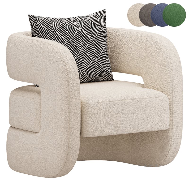 Unique Design Fabric Accent Chair - Image 1