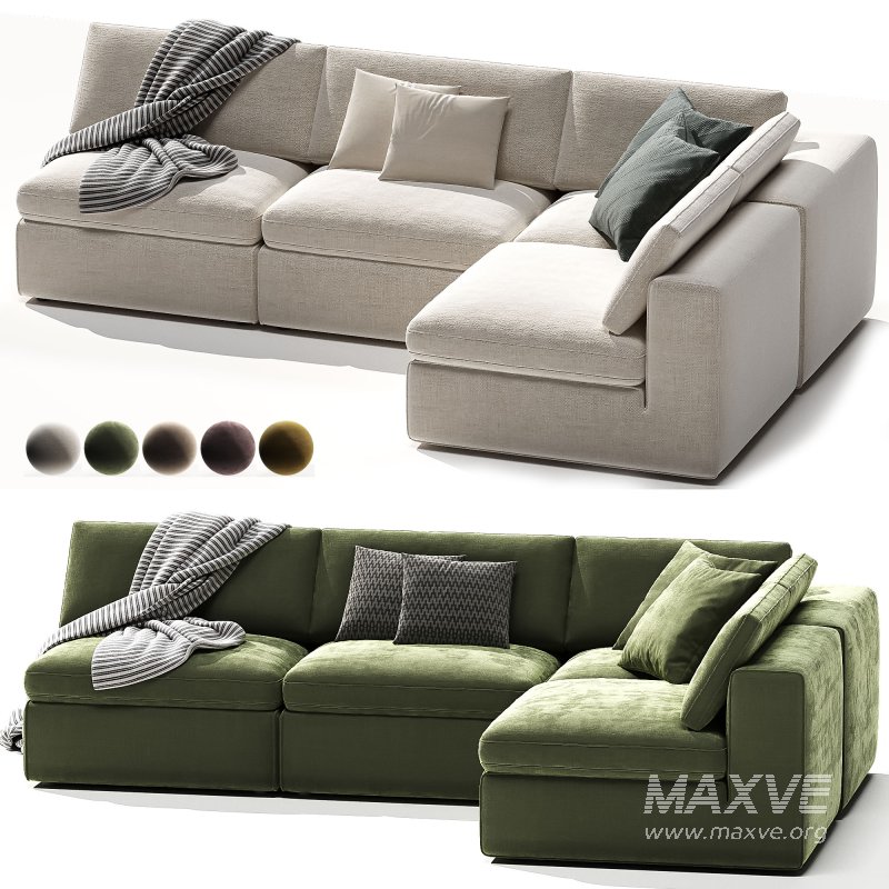 Movie Night 4 Piece Modular Sectional Open - Image 3