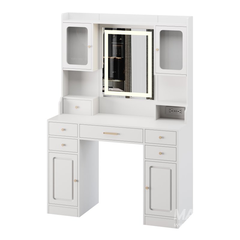 Vanity Desk with LED Lighted Mirror - Image 3
