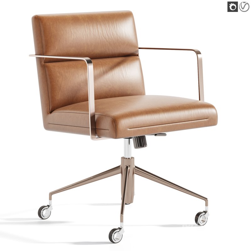 Etana Black Leather Office Chair - Image 4