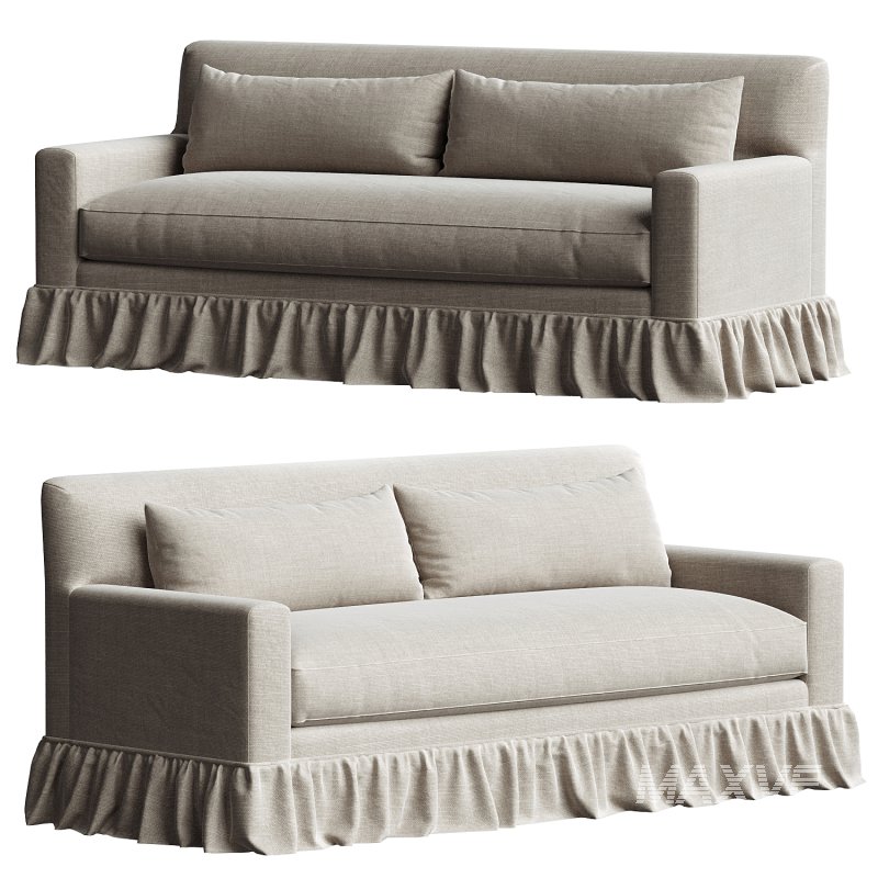 Shabby Chic Dust Ruffle Sofa - Image 3